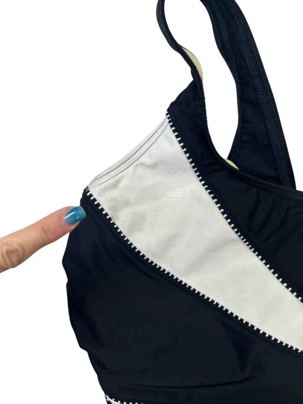 Miraclesuit Black White Colorblock One Piece Swimsuit Tummy Control 20W NWT - Picture 5 of 16